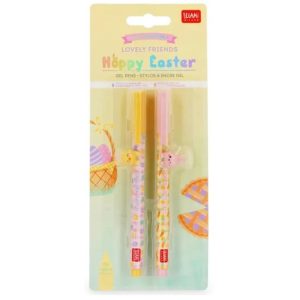 Legami Erasable Pens "Secret" Hoppy Easter Set of 2 - Bunny Pink Ink, Chick Purple Ink