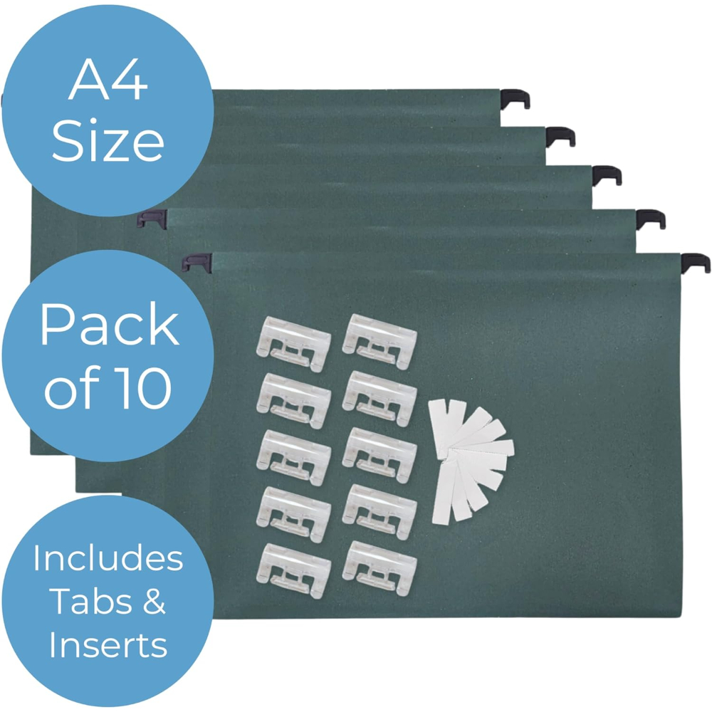 Cathedral A4 Green Manilla Suspension Files 10 Pack