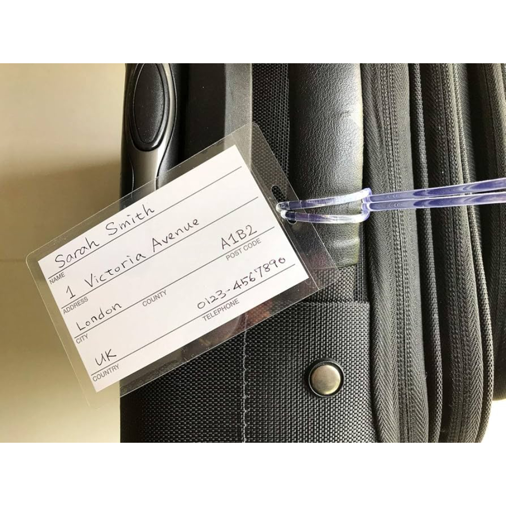 Esposti Luggage Labels with Plastic Covers and Strips 2 Pack - Image 3