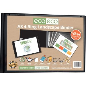 eco-eco A3 4-Ring Landscape Binder