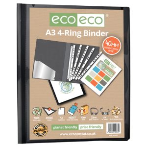 eco-eco A3 4-D Portrait Ring Binder