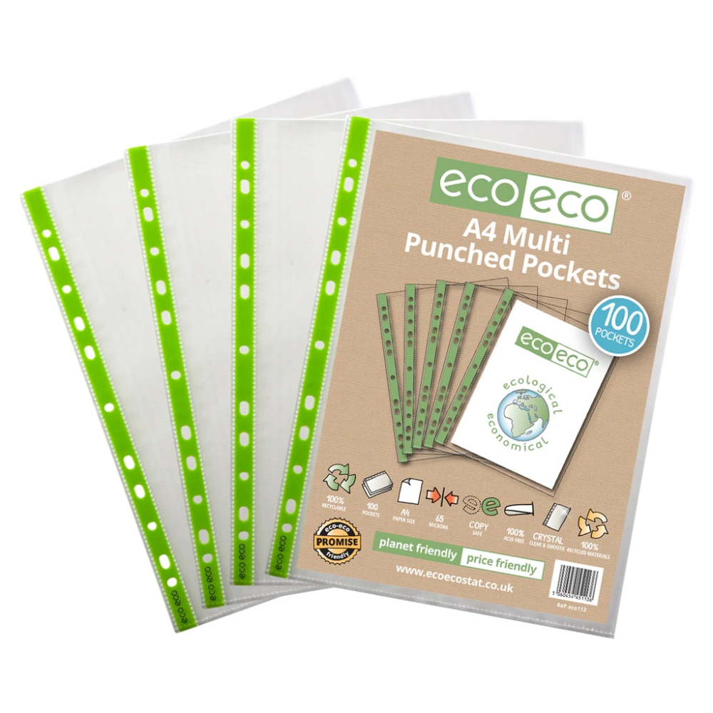 eco eco A4 100 Multi Punched Pockets