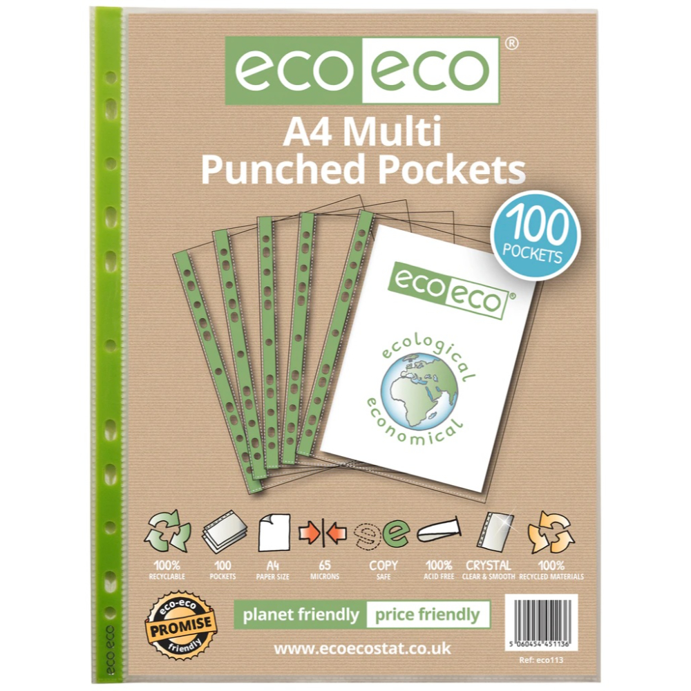 eco eco A4 100 Multi Punched Pockets