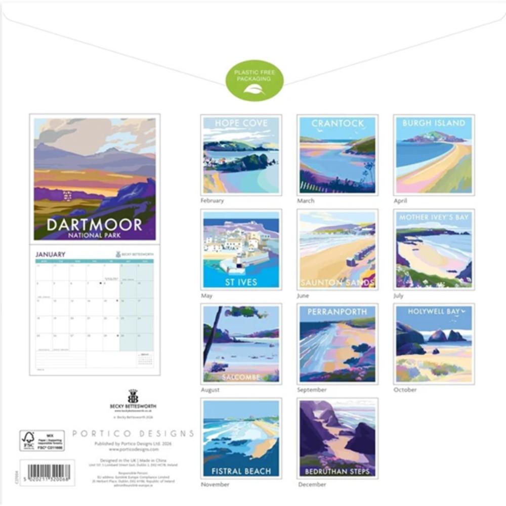 Becky Bettesworth, Seaside Poster Art 2027 Large Month To View Wall Calendar - Image 2