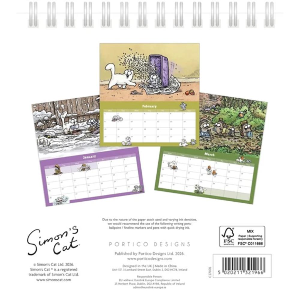 Simon's Cat 2027 Month To View Easel Desk Calendar - Image 2