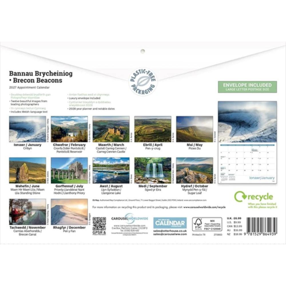 Brecon Beacons 2027 A4 Month to View Wall Calendar - Image 2