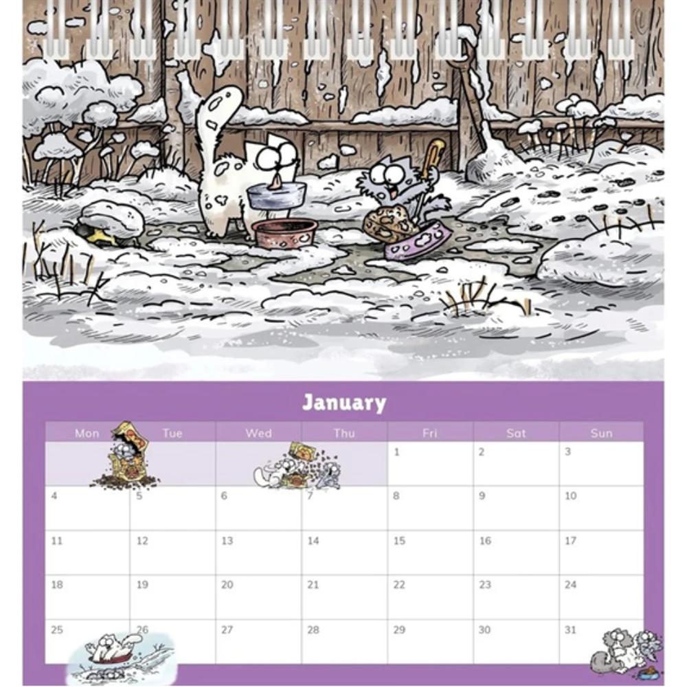 Simon's Cat 2027 Month To View Easel Desk Calendar - Image 3