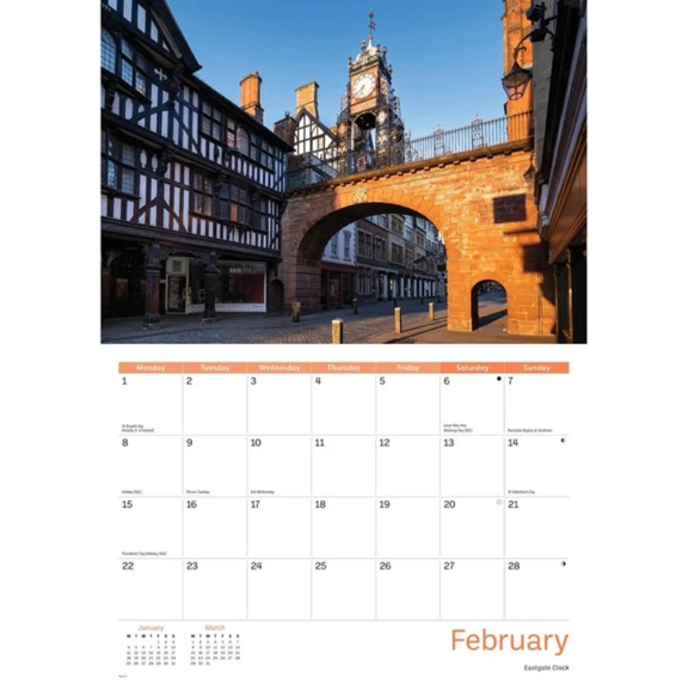 Chester 2027 A4 Month to View Wall Calendar - Image 3