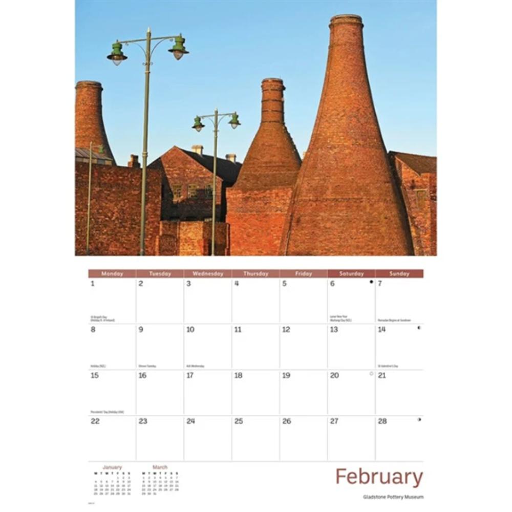 Staffordshire 2027 A4 Month to View Wall Calendar - Image 3