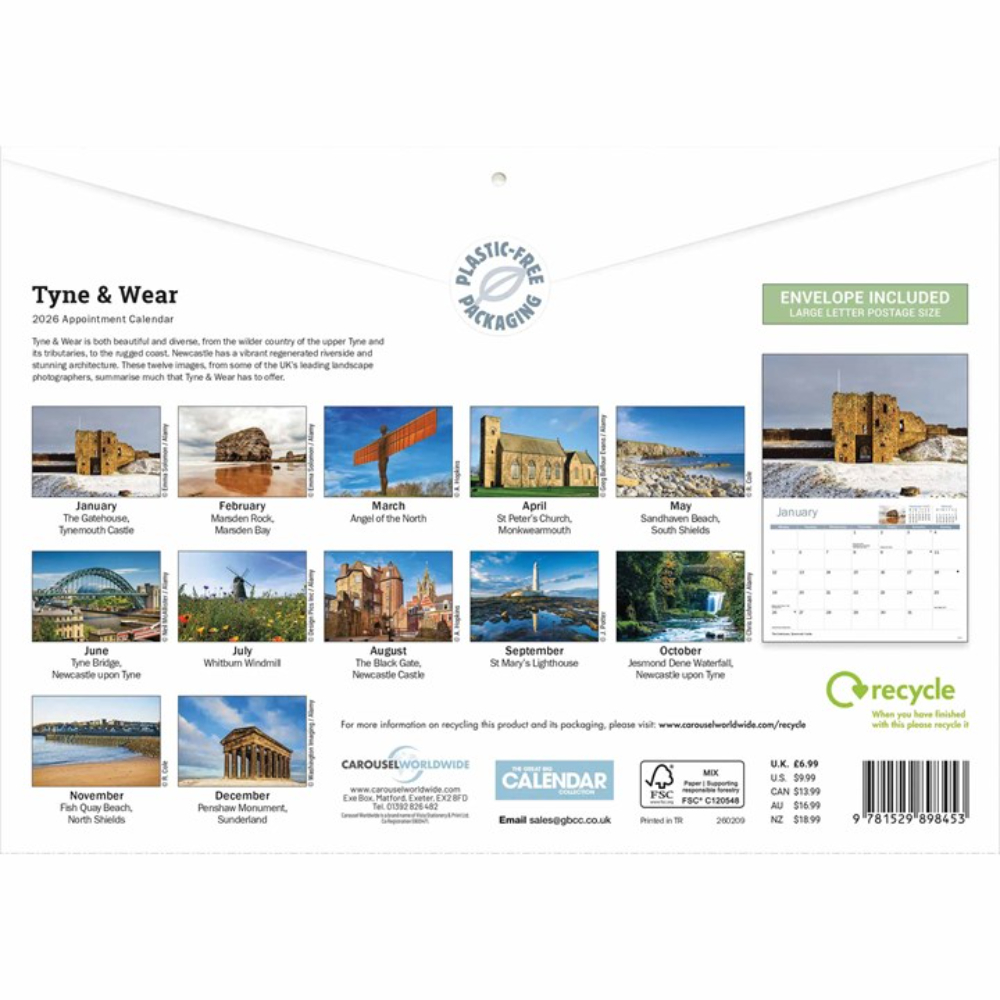 Otter House 2026 Tyne & Wear A4 Month to View Calendar - Image 2