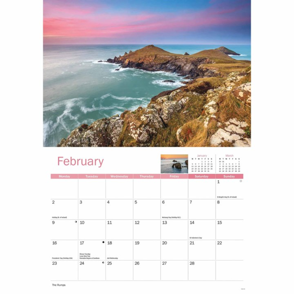 Otter House 2026 Cornwall Memories A4 Month to View Calendar - Image 5