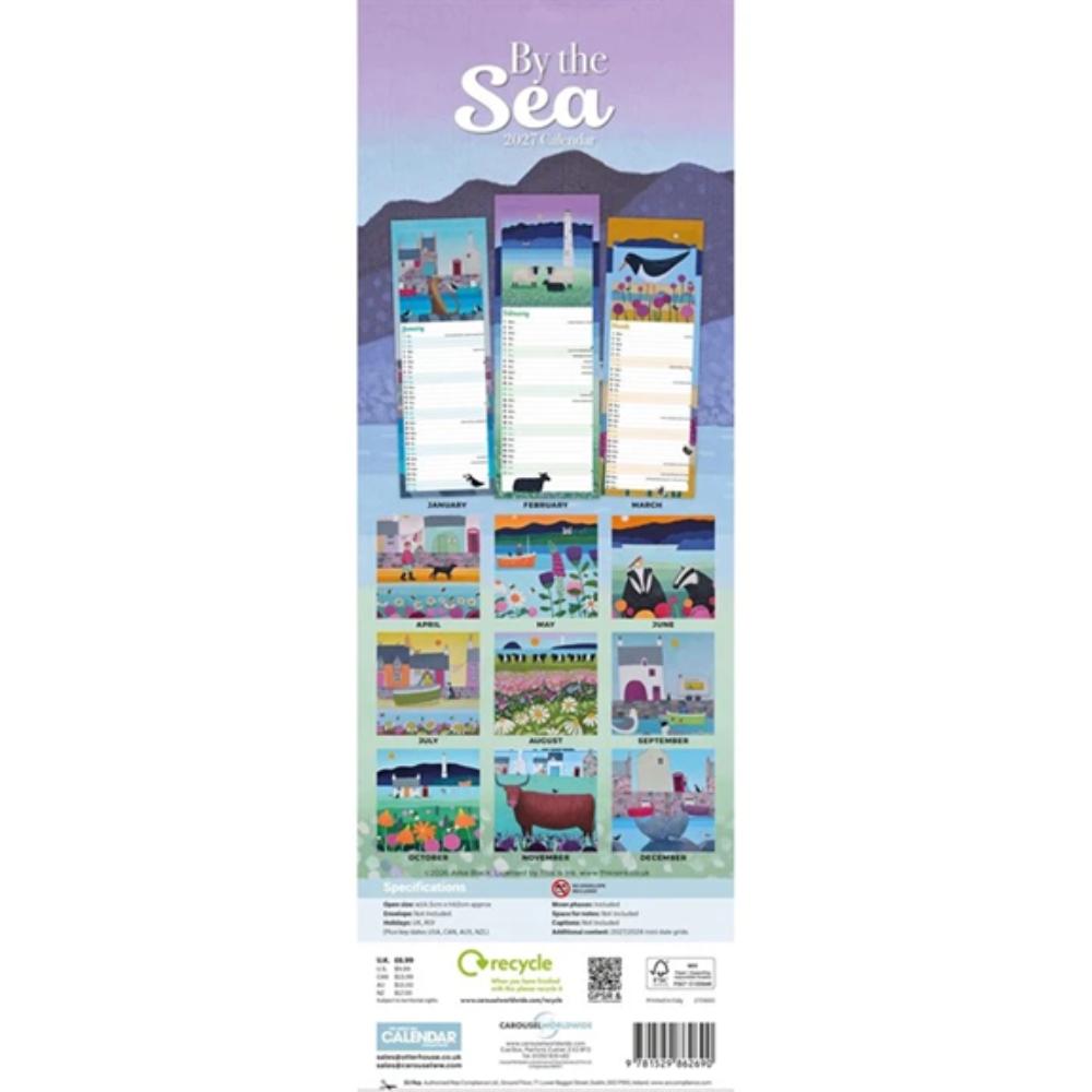 Ailsa Black, By The Sea 2027 Slim Month To View Wall Calendar - Image 2