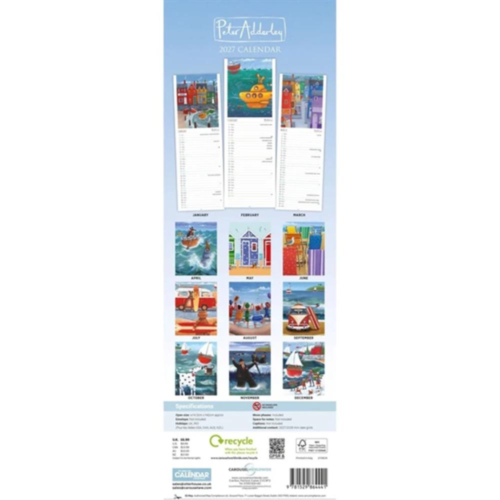 Peter Adderley 2027 Slim Month To View Wall Calendar - Image 2