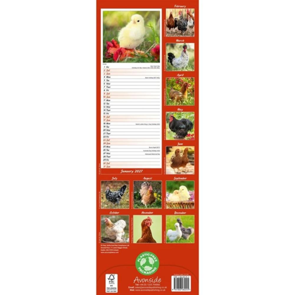 Chickens 2027 Slim Month To View Wall Calendar - Image 2
