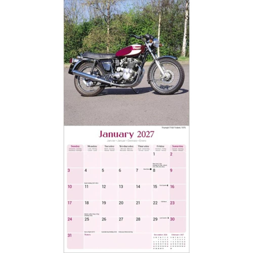Classic British Bikes 2027 Large Month To View Wall Calendar - Image 3