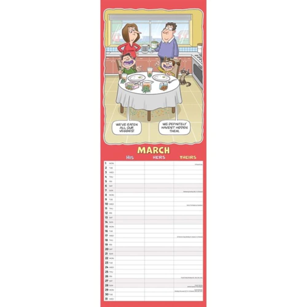 Wacky World Of His, Hers 'N' Theirs 2027 Slim Month To View Wall Calendar - Image 3