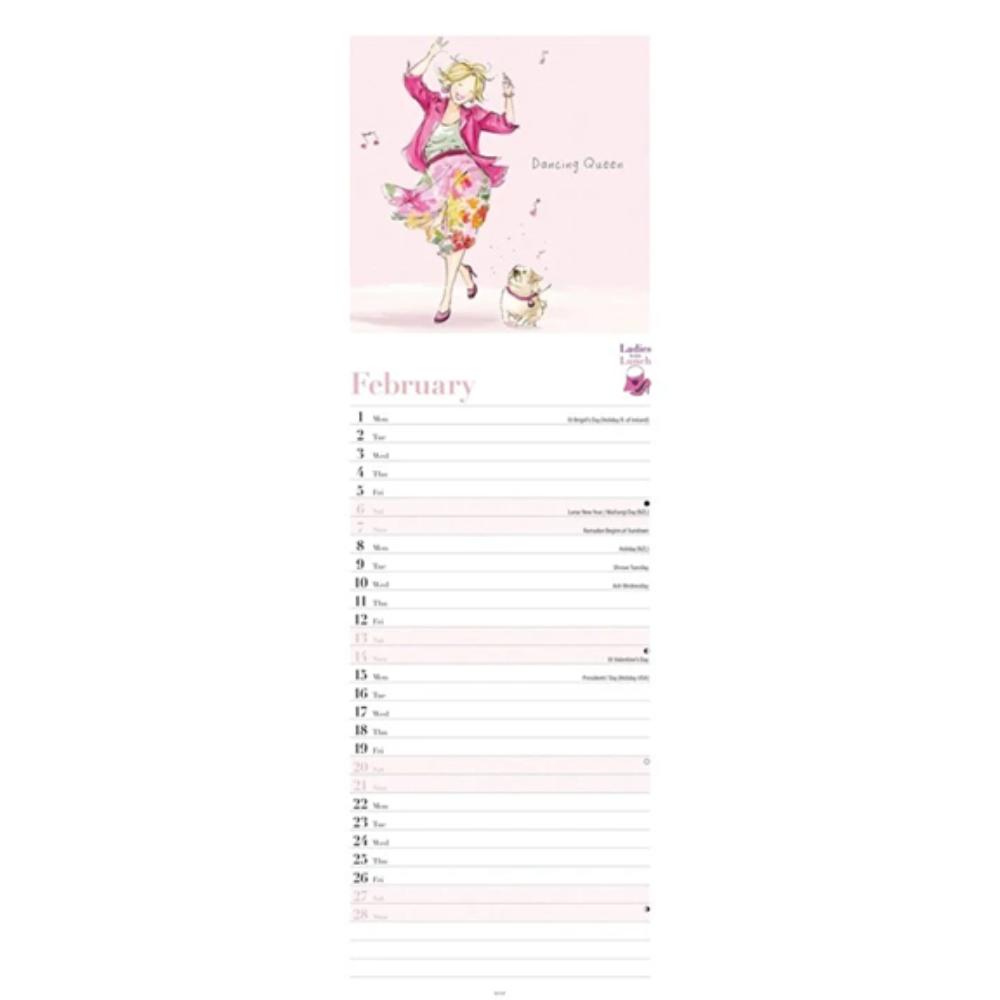 Ladies Who Lunch 2027 Slim Month To View Wall Calendar - Image 3