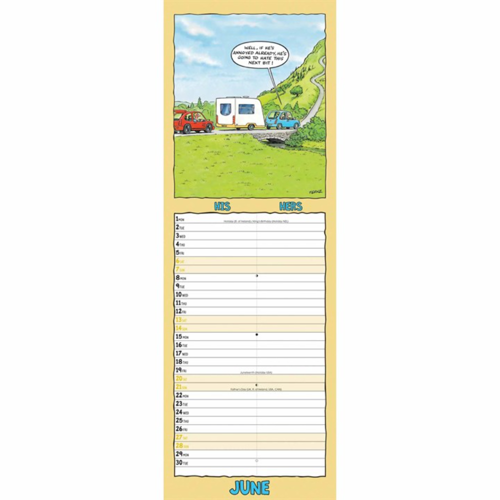Otter House 2026 Funny Side Of His 'N' Hers Couples Slim Month to View Planner