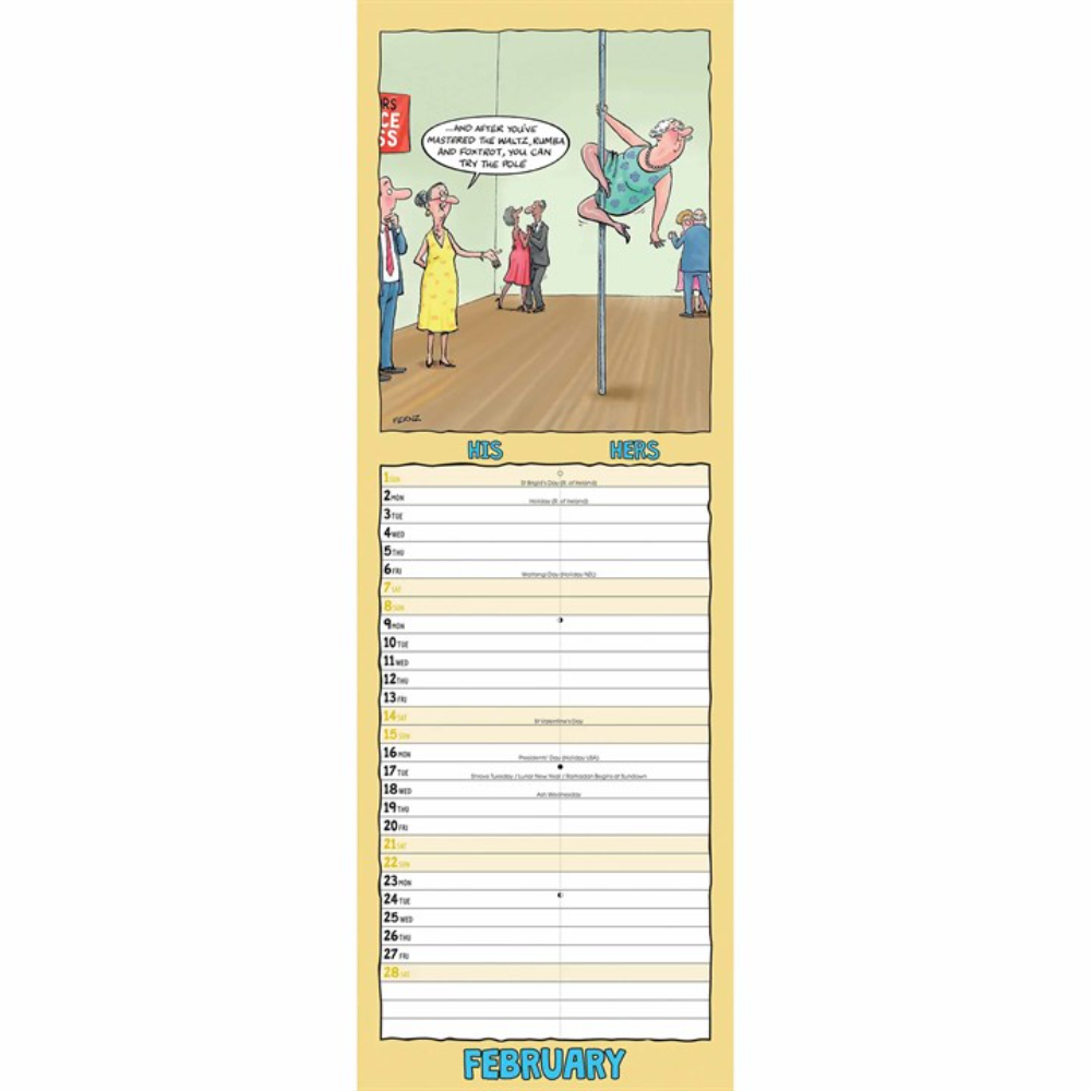 Otter House 2026 Funny Side Of His 'N' Hers Couples Slim Month to View Planner - Image 5