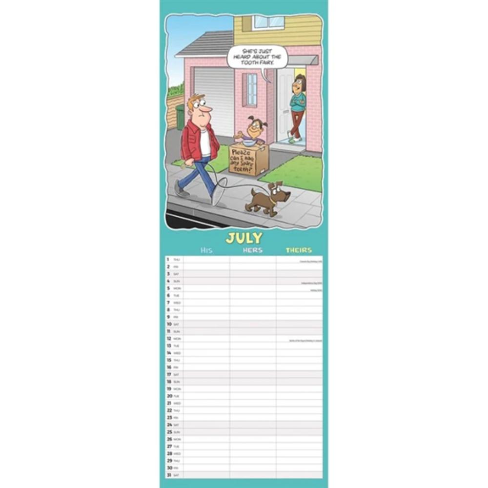 Wacky World Of His, Hers 'N' Theirs 2027 Slim Month To View Wall Calendar - Image 4