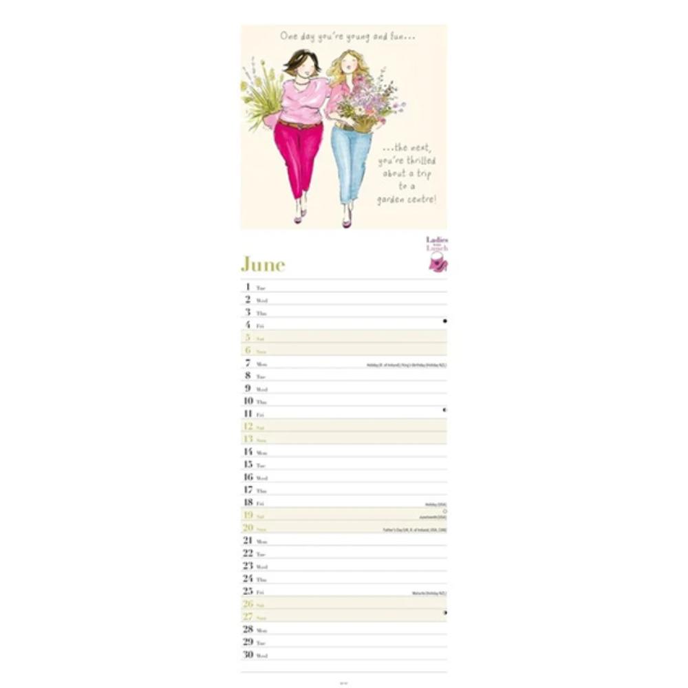 Ladies Who Lunch 2027 Slim Month To View Wall Calendar - Image 4