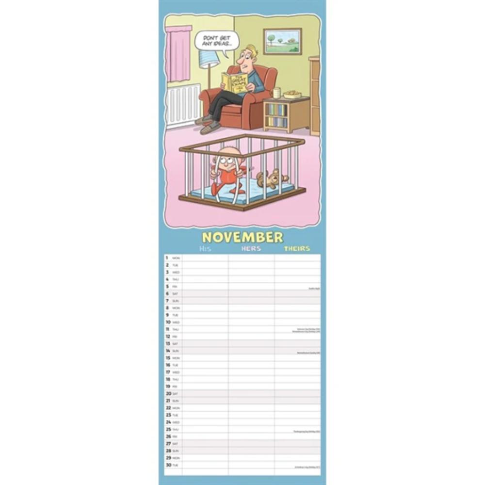 Wacky World Of His, Hers 'N' Theirs 2027 Slim Month To View Wall Calendar - Image 5