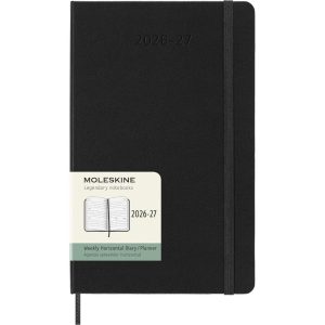 Moleskine Weekly Planner 2026-2027 18-Mth Horizontal Planner Hard Cover Large Black