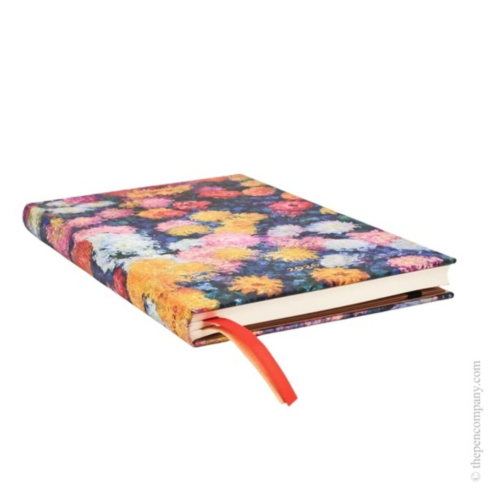 Paperblanks 2026 12-Month Monet Chrysanthemums Weekly Maxi Vertical Hardcover Diary - Image 2