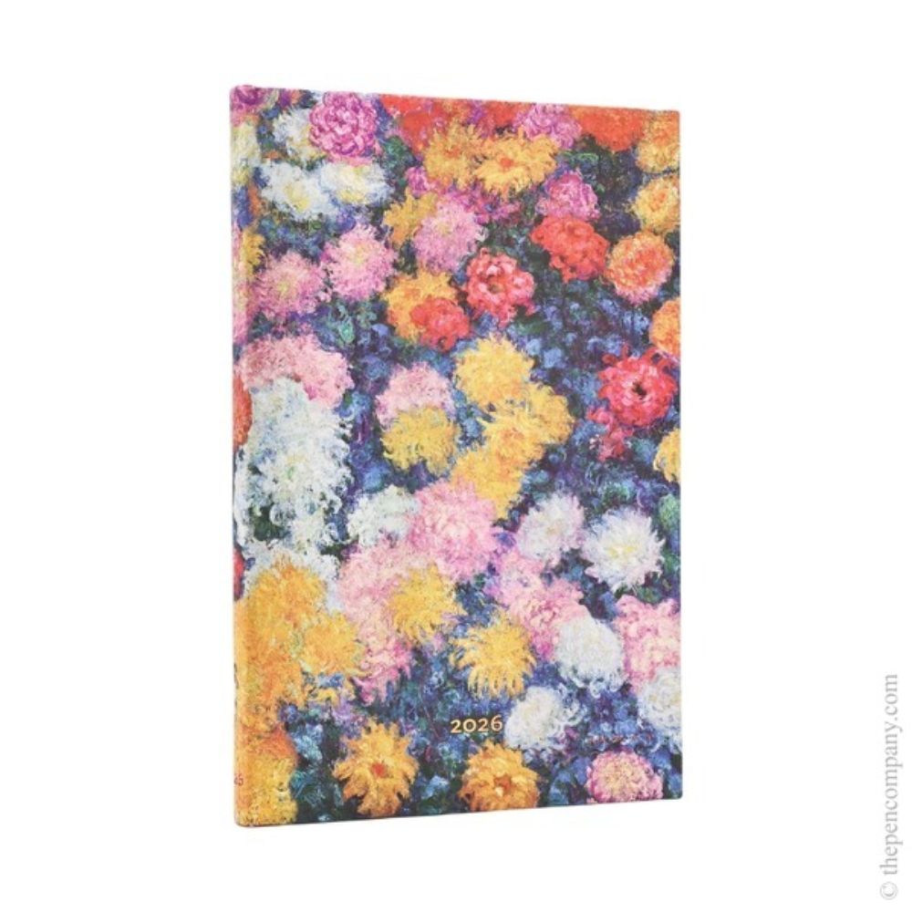 Paperblanks 2026 12-Month Monet Chrysanthemums Weekly Maxi Horizontal Hardcover Diary