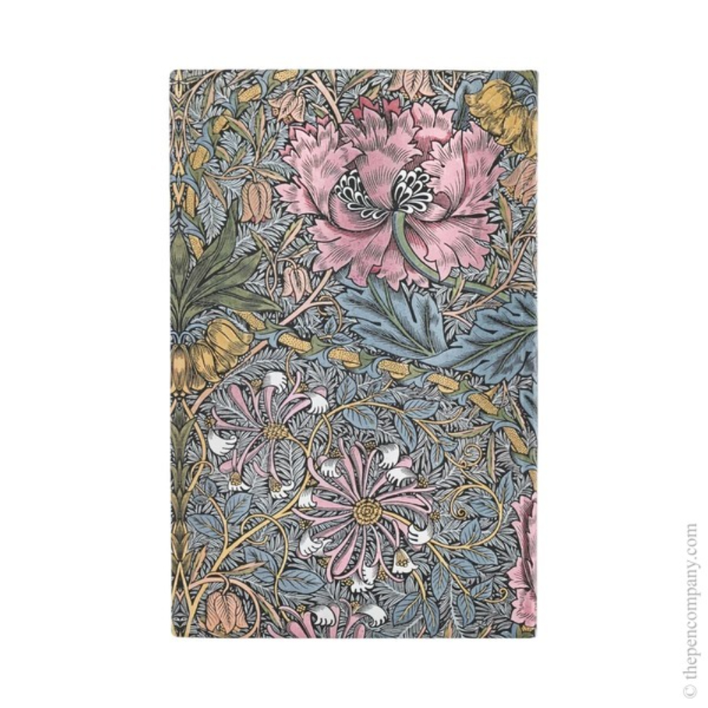 Paperblanks 2026 12-Month Morris Pink Honeysuckle Weekly Maxi Horizontal Softcover Diary
