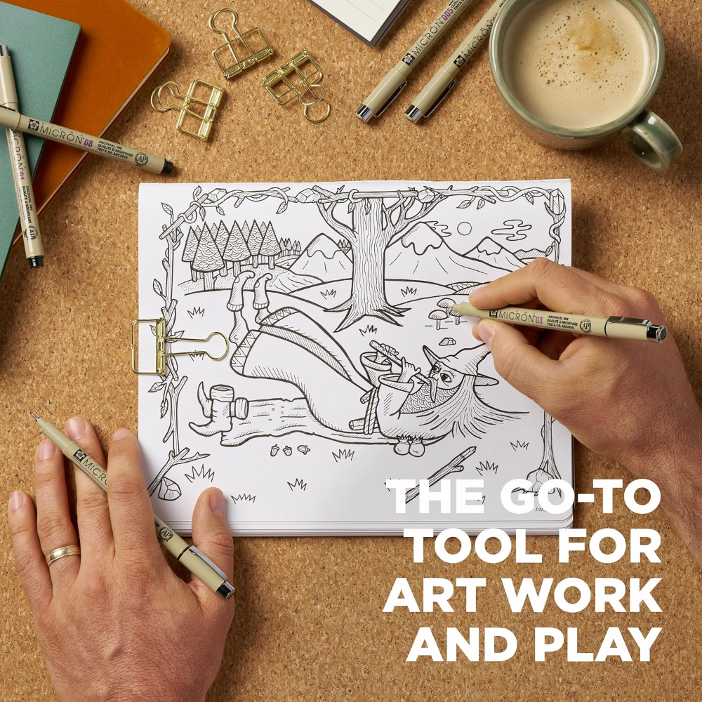 Sakura Pigma Micron Assorted Size Pens Pack of 6 - Image 4