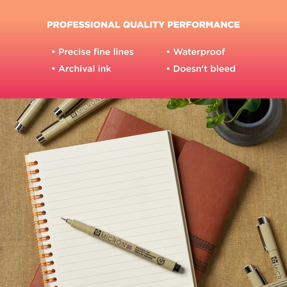 Sakura Pigma Micron Assorted Size Pens Pack of 6 - Image 3