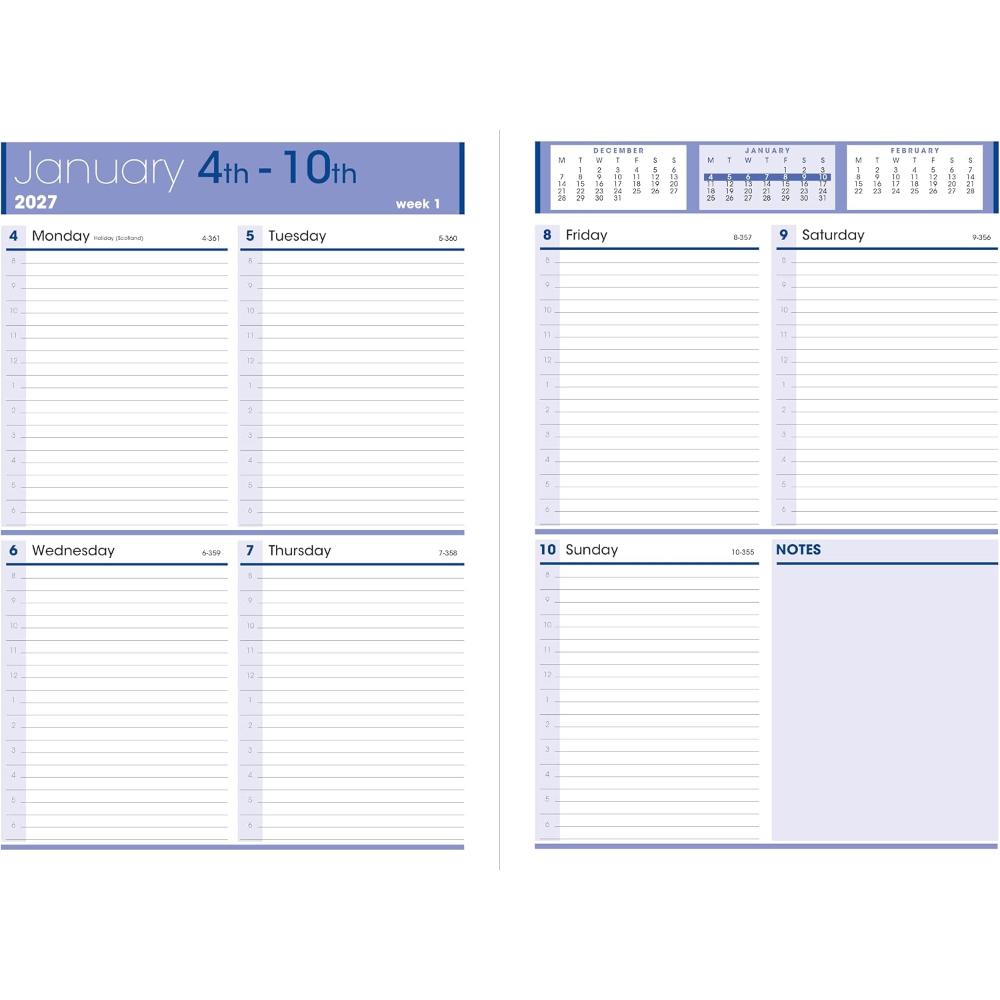 Letts Rhino A4 week to view with appointments 2027 diary inside