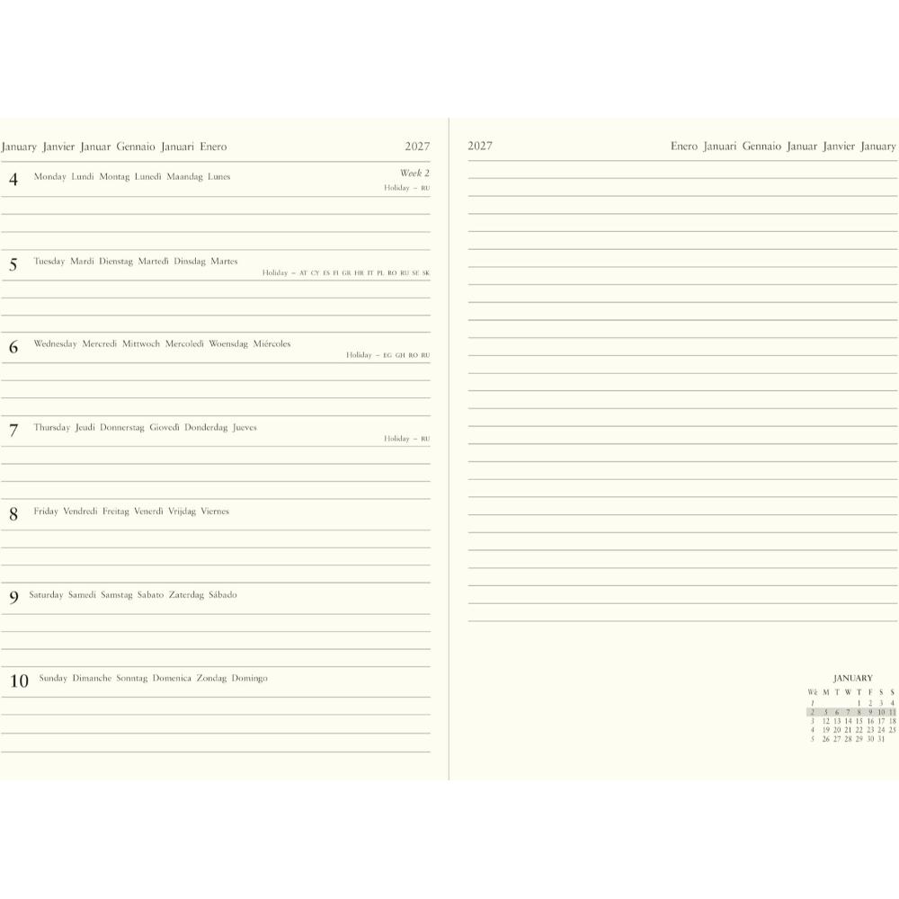 Letts of London Edge A5 week to view with notes 2027 diary