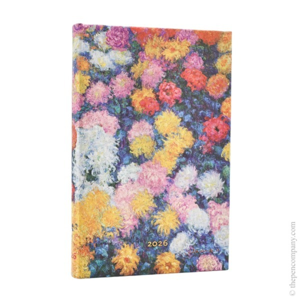 Paperblanks 2026 12-Month Monet's Chrysanthemums Weekly Mini Horizontal Hardcover Diary
