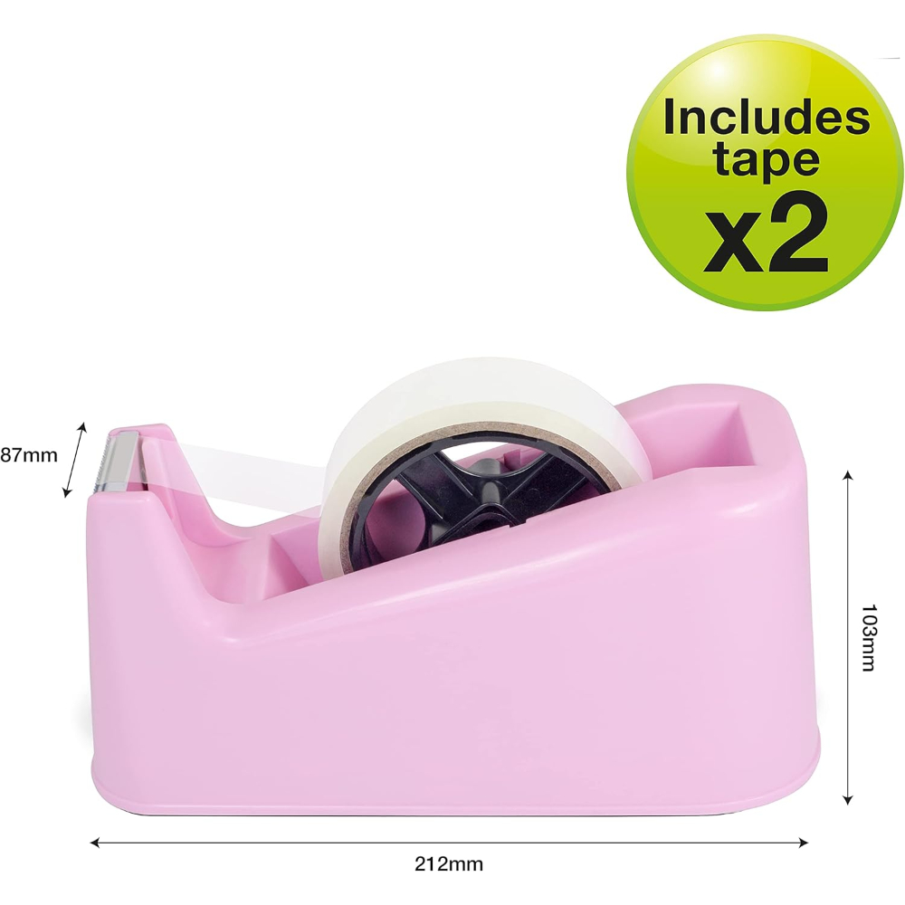 Rapesco 1619 300 Tape Pink Dispenser Includes 4 Tape Rolls - Image 2