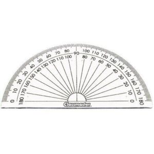 Classmaster Clear 180 degree 10cm Protractor
