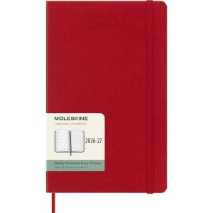 Moleskine Weekly Planner 2026-2027 18-Month Planner Soft Cover Large Scarlet Red