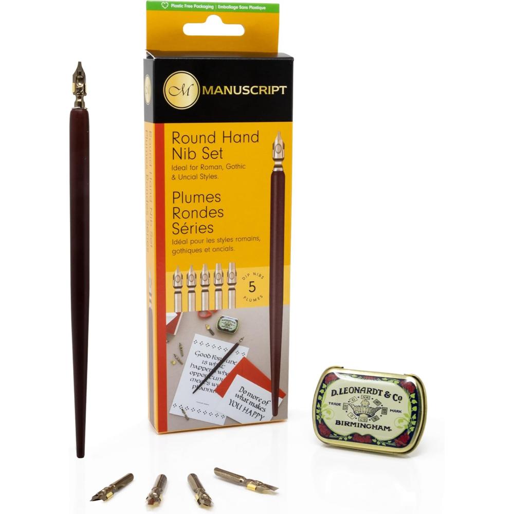 MANUSCRIPT Leonardt Round Hand Calligraphy Set 1 x Dip Pen and 5 x Nibs - Image 3