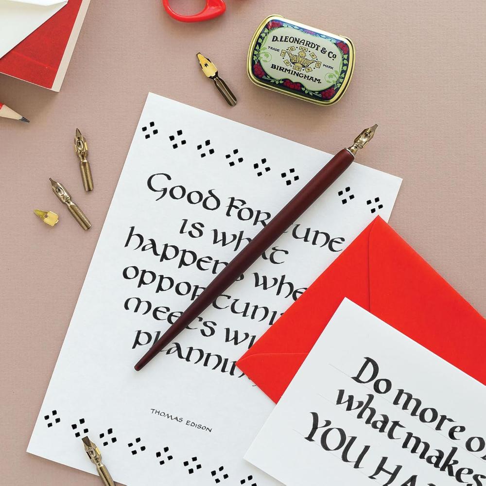 MANUSCRIPT Leonardt Round Hand Calligraphy Set 1 x Dip Pen and 5 x Nibs - Image 4