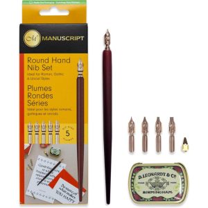 MANUSCRIPT Leonardt Round Hand Calligraphy Set 1 x Dip Pen and 5 x Nibs