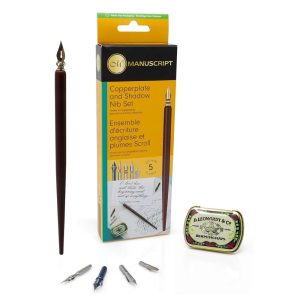 MANUSCRIPT Leonardt Copperplate & Shadow Calligraphy set 1 x Dip Pen and 5 x Nib