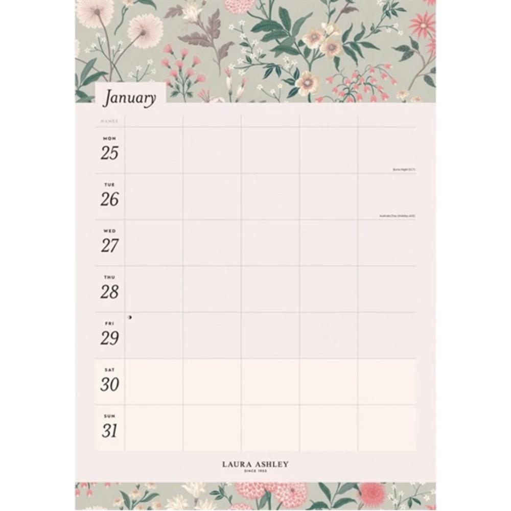 Laura Ashley 2027 A3 Family Planner Week To View Wall Calendar - Image 3