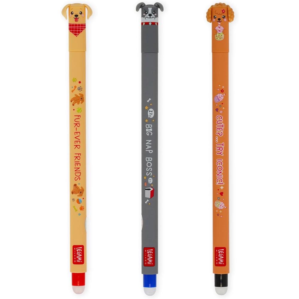 Legami Erasable Gel Pens Fur-ever Friends - Woof - Set of 3 - Image 2