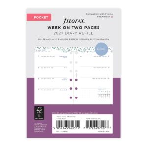 Garden Week On Two Pages Diary - Pocket 2027 Multilanguage