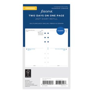 Two Days On One Page Diary - Personal 2027 Multilanguage