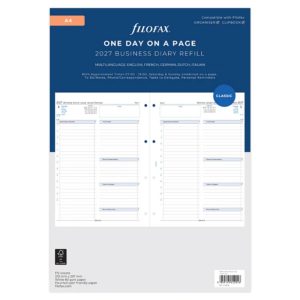 One Day On A Page Business Diary - A4 2027 Multilanguage