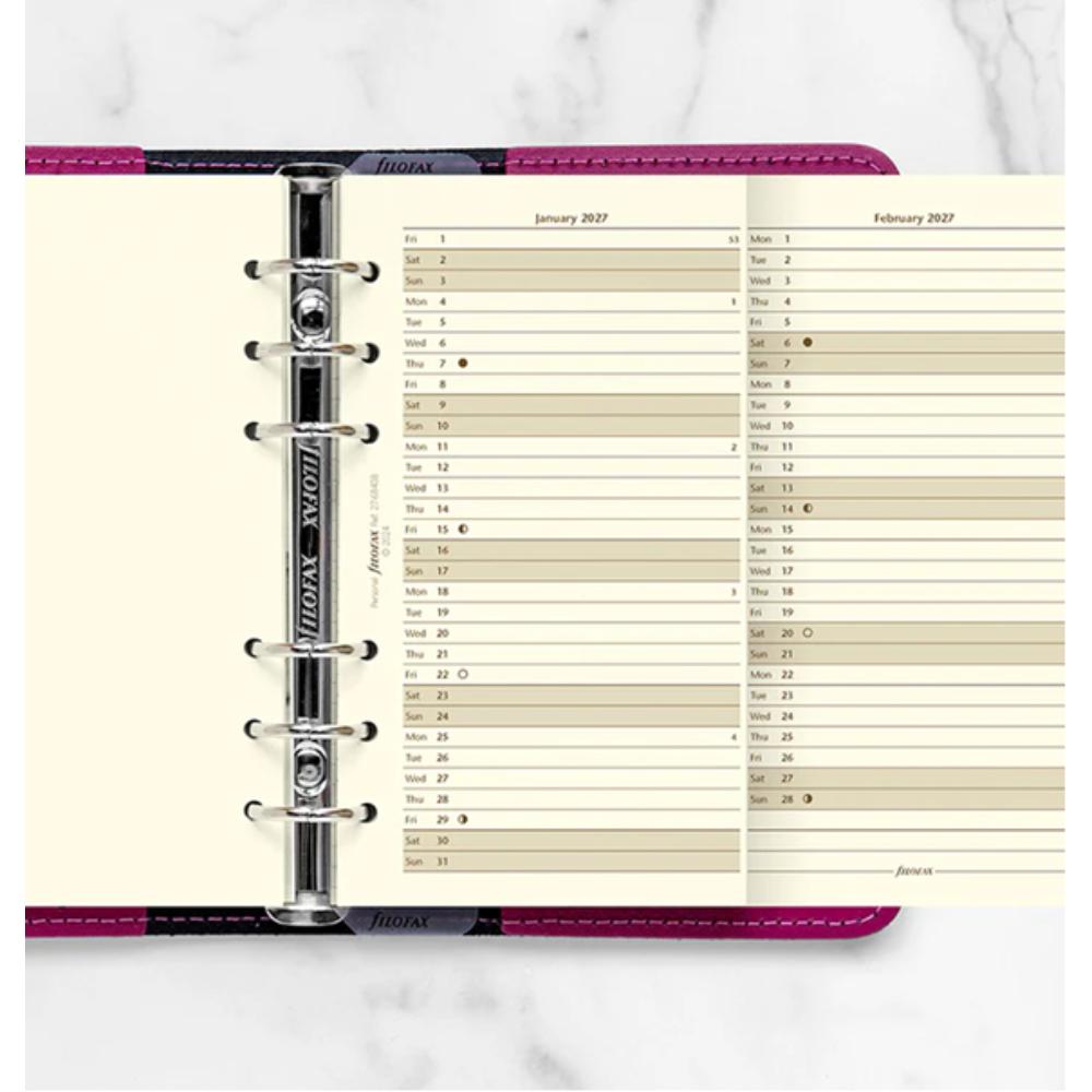 Filofax 2027 Personal Vertical Year Planner Cotton Cream Diary Refill 68408 - Image 3