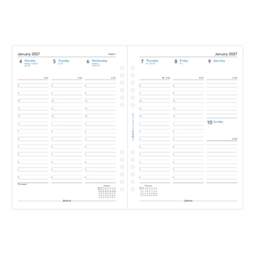 Week On Two Pages Diary With Appointments - A5 Multifit 2027 English