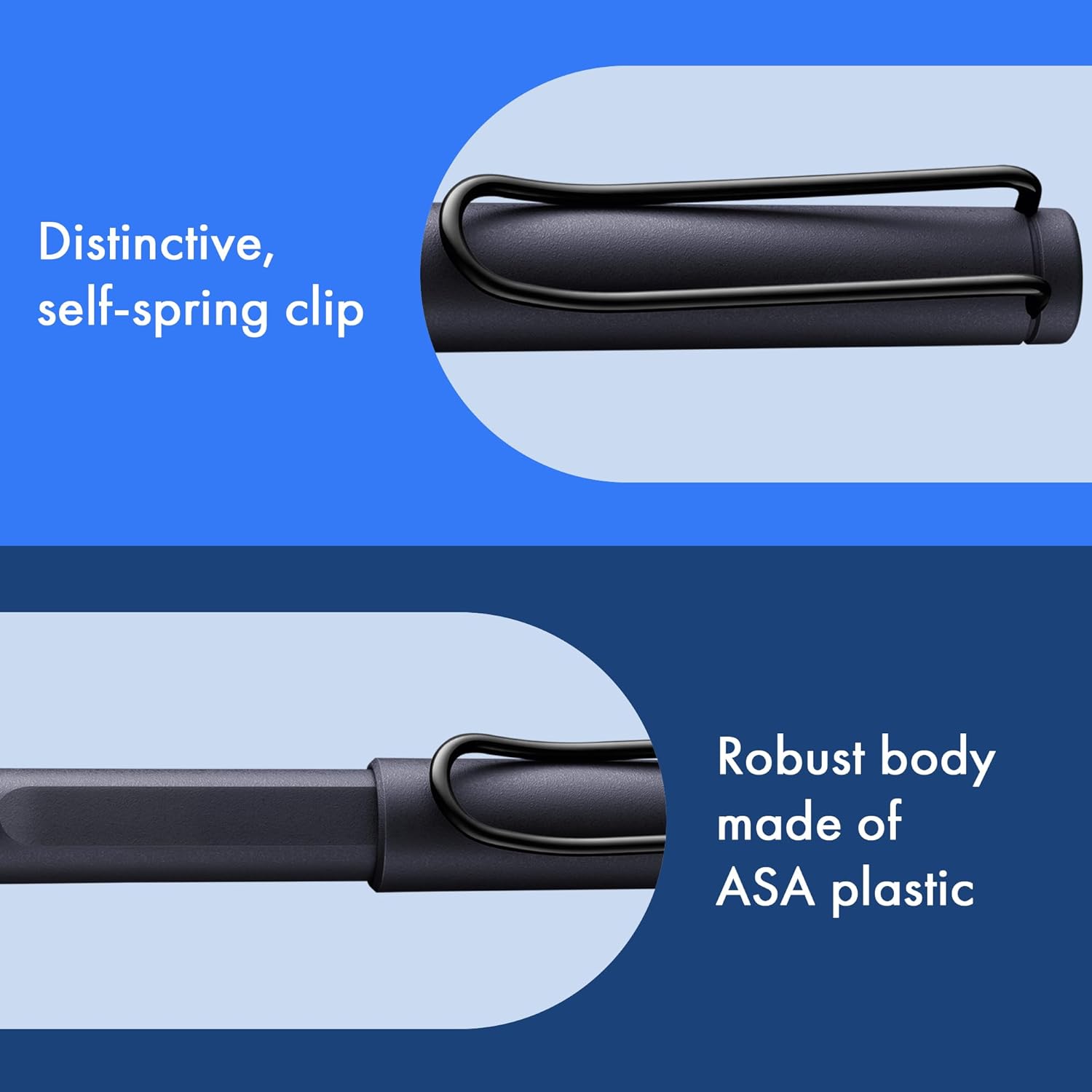 LAMY Safari Roll-Ink Steel Black - Ink Cartridge Rollerball Pen - Image 3